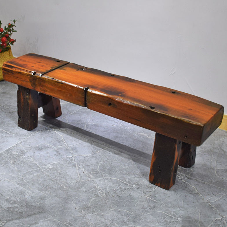 Traditional Dining Bench, Solid Wood Bench with Trestle Legs