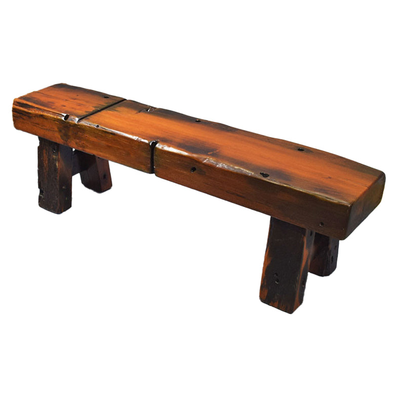 Traditional Dining Bench, Solid Wood Bench with Trestle Legs