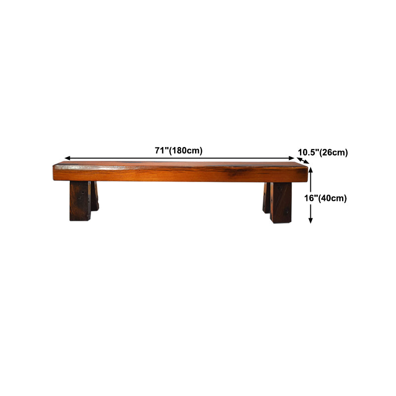 Traditional Dining Bench, Solid Wood Bench with Trestle Legs