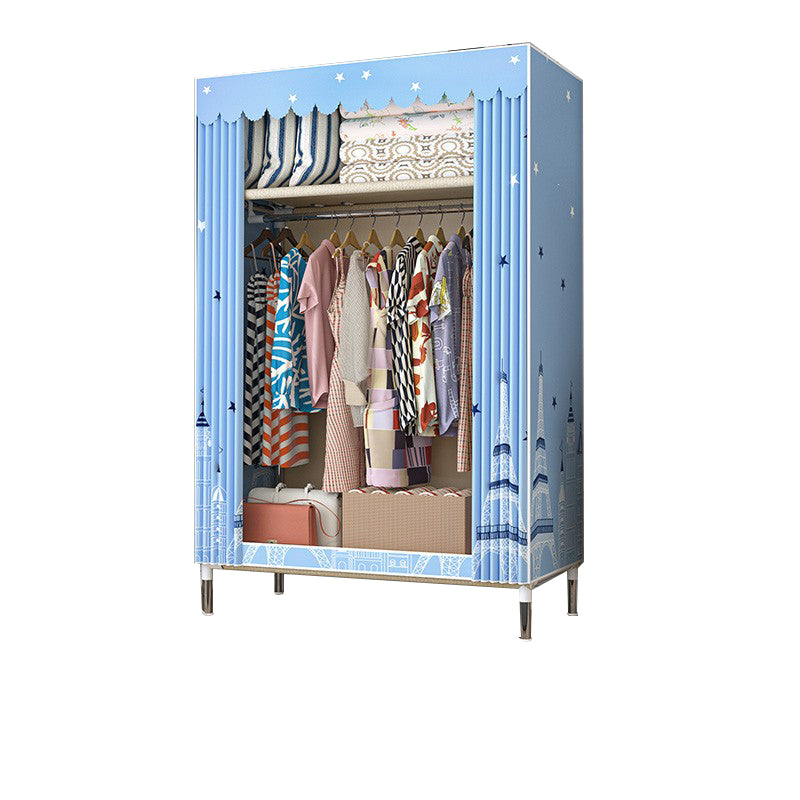 Steel Wardrobe Closet with Legs Modern Wardrobe Armoire with Shelves