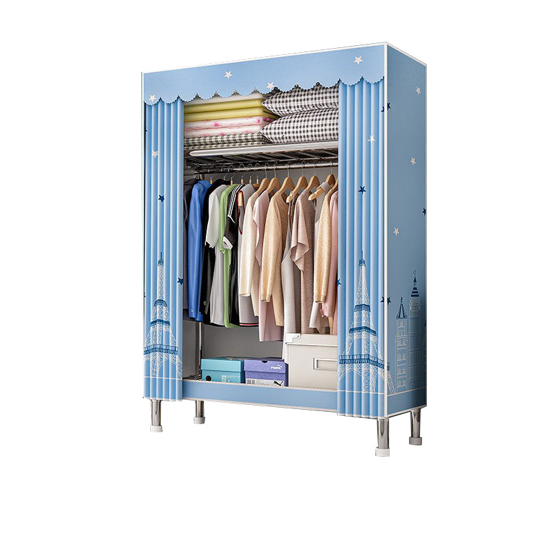 Steel Wardrobe Closet with Legs Modern Wardrobe Armoire with Shelves