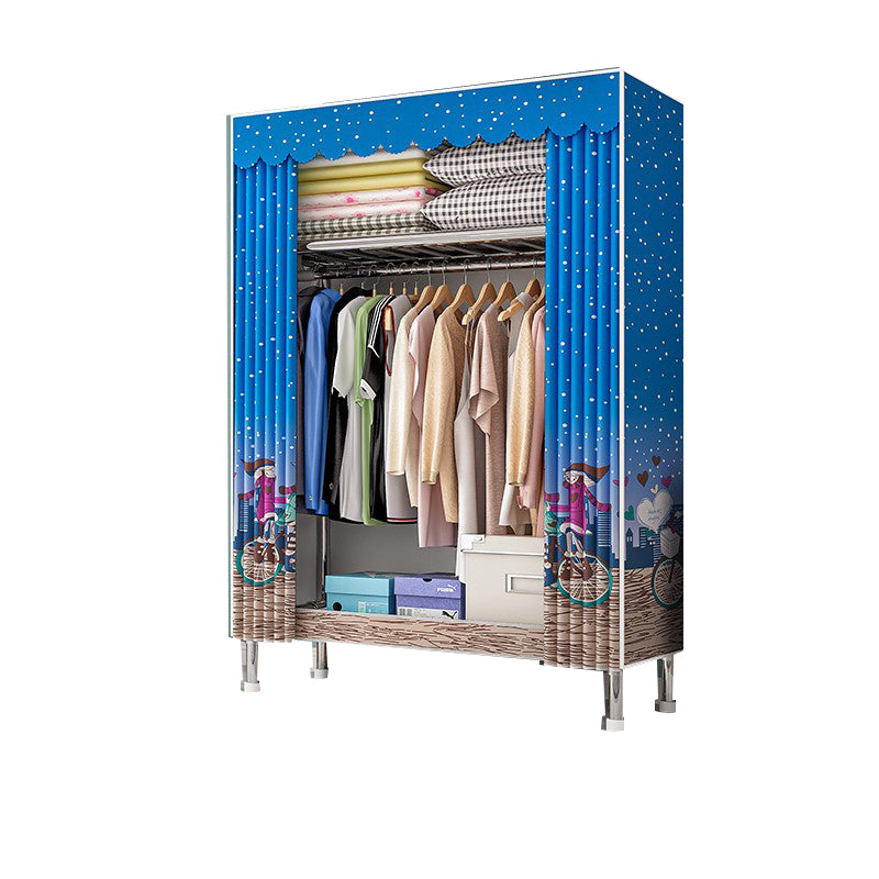 Steel Wardrobe Closet with Legs Modern Wardrobe Armoire with Shelves