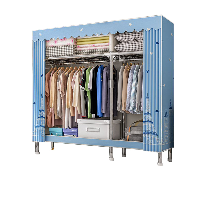 Steel Wardrobe Closet with Legs Modern Wardrobe Armoire with Shelves