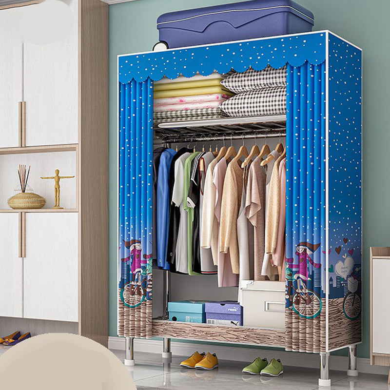 Steel Wardrobe Closet with Legs Modern Wardrobe Armoire with Shelves