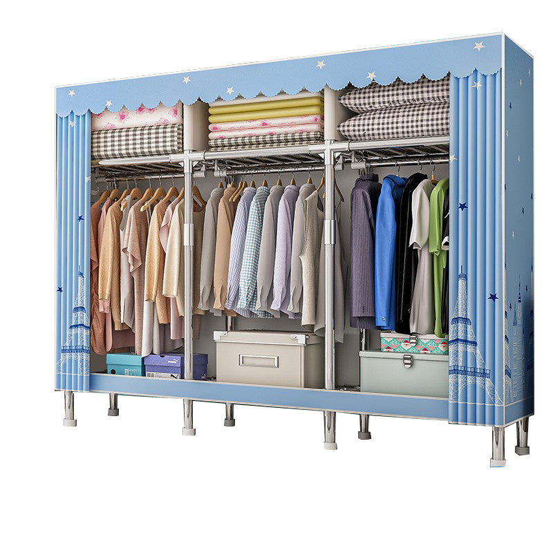 Steel Wardrobe Closet with Legs Modern Wardrobe Armoire with Shelves