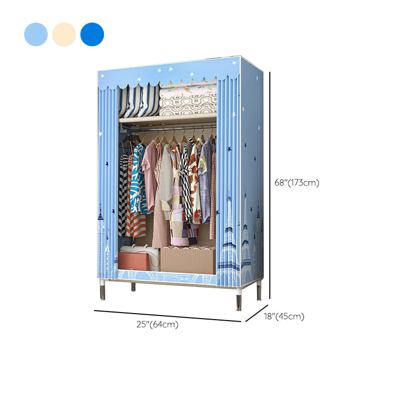 Steel Wardrobe Closet with Legs Modern Wardrobe Armoire with Shelves