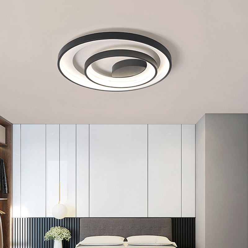 LED Circle 2 - Light Flush Mount Matte Black Iron and Acrylic Ceiling Flush