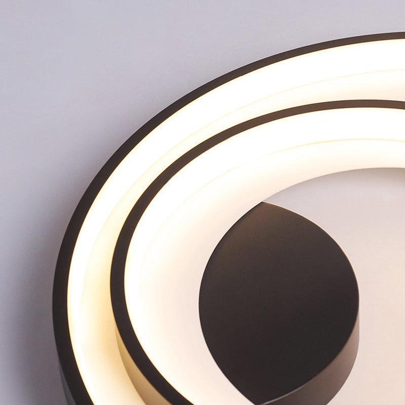 LED Circle 2 - Light Flush Mount Matte Black Iron and Acrylic Ceiling Flush