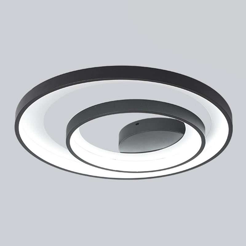 LED Circle 2 - Light Flush Mount Matte Black Iron and Acrylic Ceiling Flush