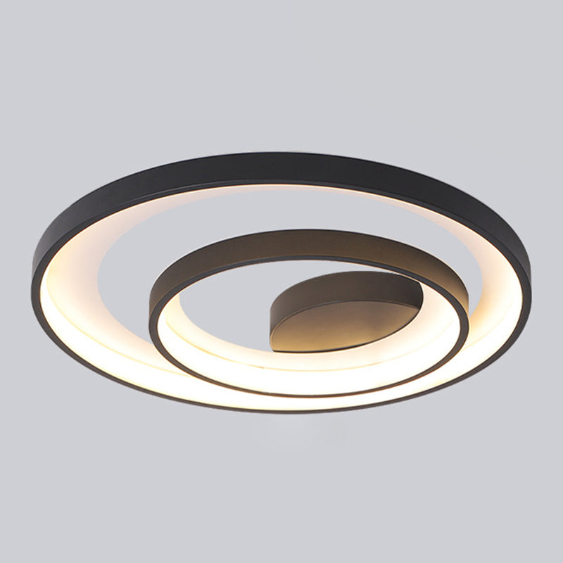 LED Circle 2 - Light Flush Mount Matte Black Iron and Acrylic Ceiling Flush