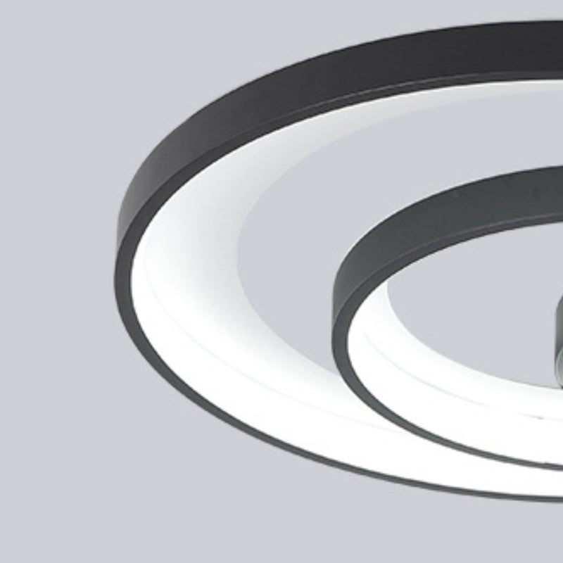 LED Circle 2 - Light Flush Mount Matte Black Iron and Acrylic Ceiling Flush