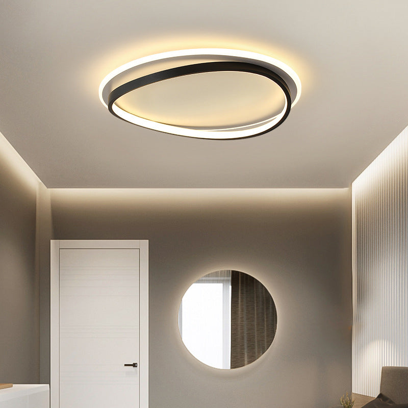 2 - Light Round LED Flush Mount Minimalist Linear Ceiling Mount