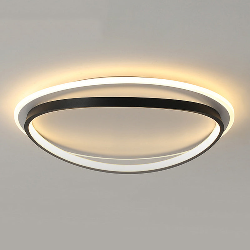 2 - Light Round LED Flush Mount Minimalist Linear Ceiling Mount