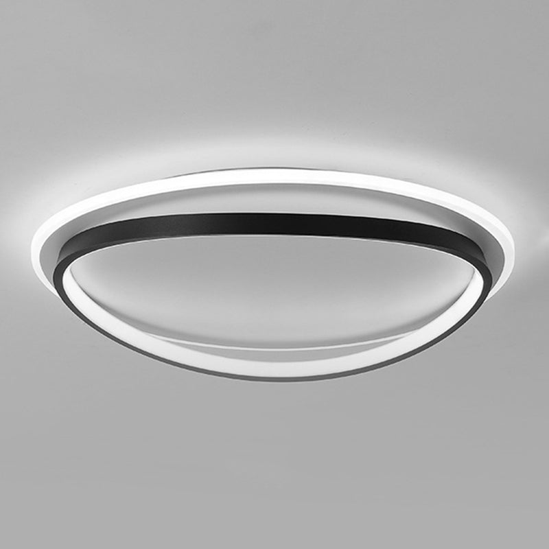 2 - Light Round LED Flush Mount Minimalist Linear Ceiling Mount