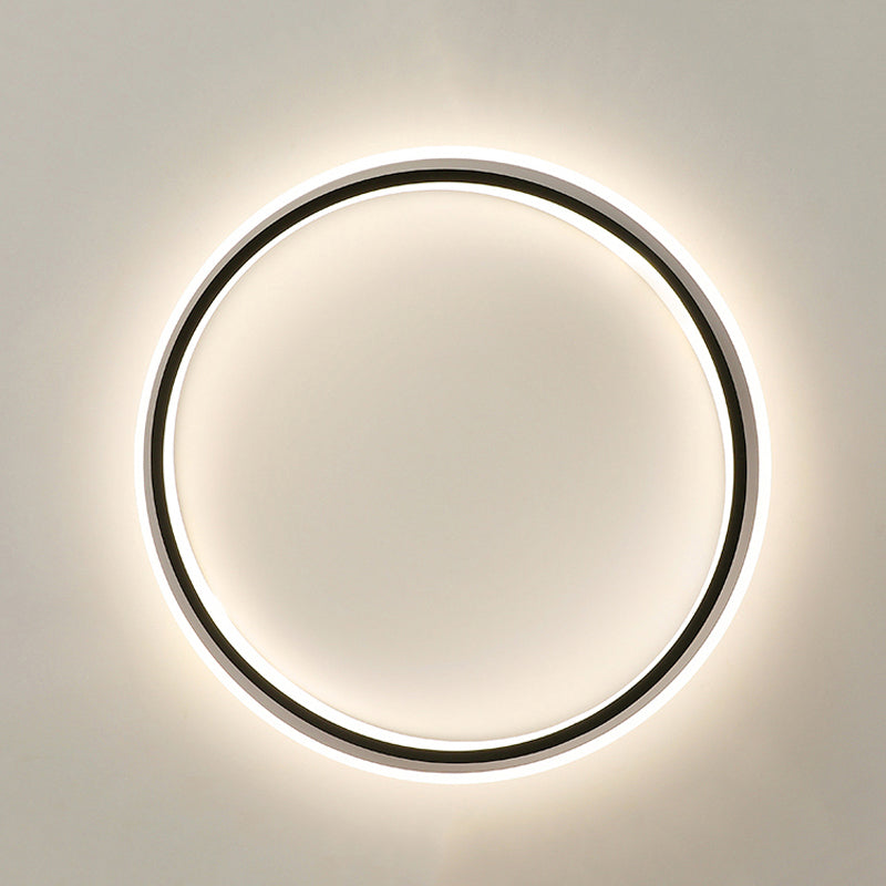 2 - Light Round LED Flush Mount Minimalist Linear Ceiling Mount