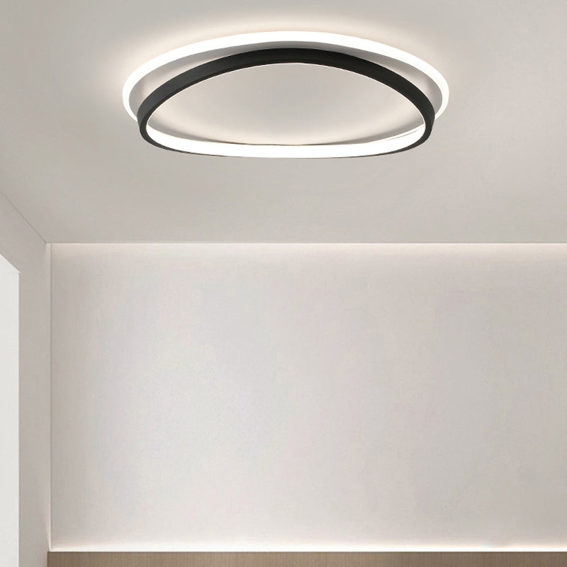 2 - Light Round LED Flush Mount Minimalist Linear Ceiling Mount