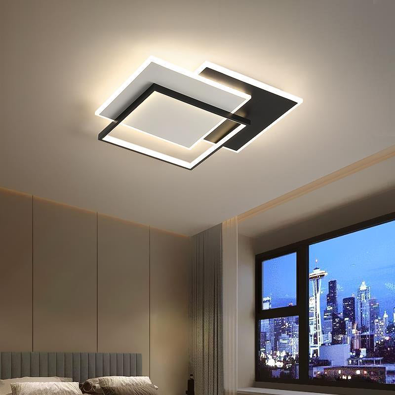 Square Metal and Acrylic Flush Mount 3 - Light LED Modern Ceiling Lighting