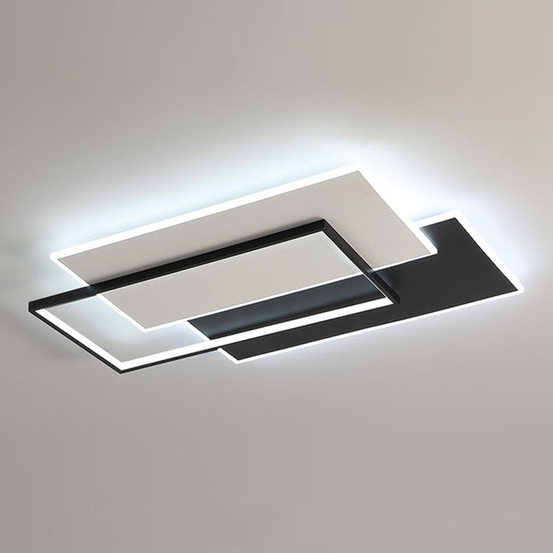 Square Metal and Acrylic Flush Mount 3 - Light LED Modern Ceiling Lighting