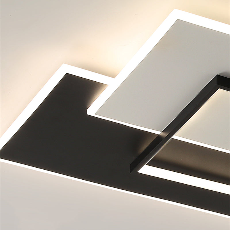 Square Metal and Acrylic Flush Mount 3 - Light LED Modern Ceiling Lighting