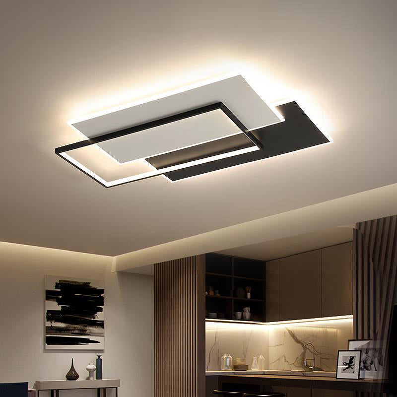 Square Metal and Acrylic Flush Mount 3 - Light LED Modern Ceiling Lighting