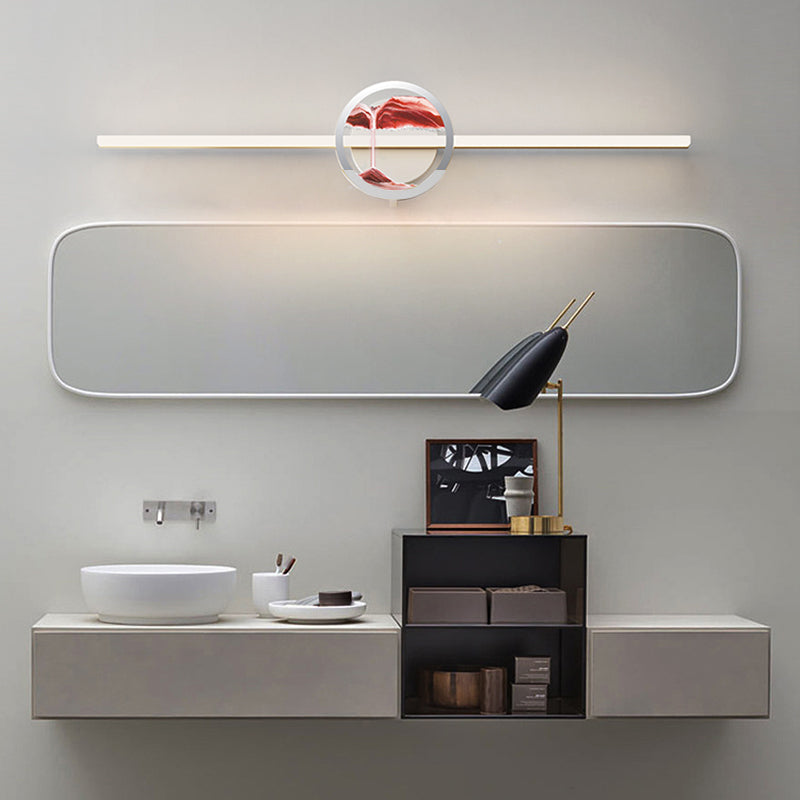 Modern Glass Wall Sconce Linear Shape Vanity Lamp with Acrylic Shade for Bathroom