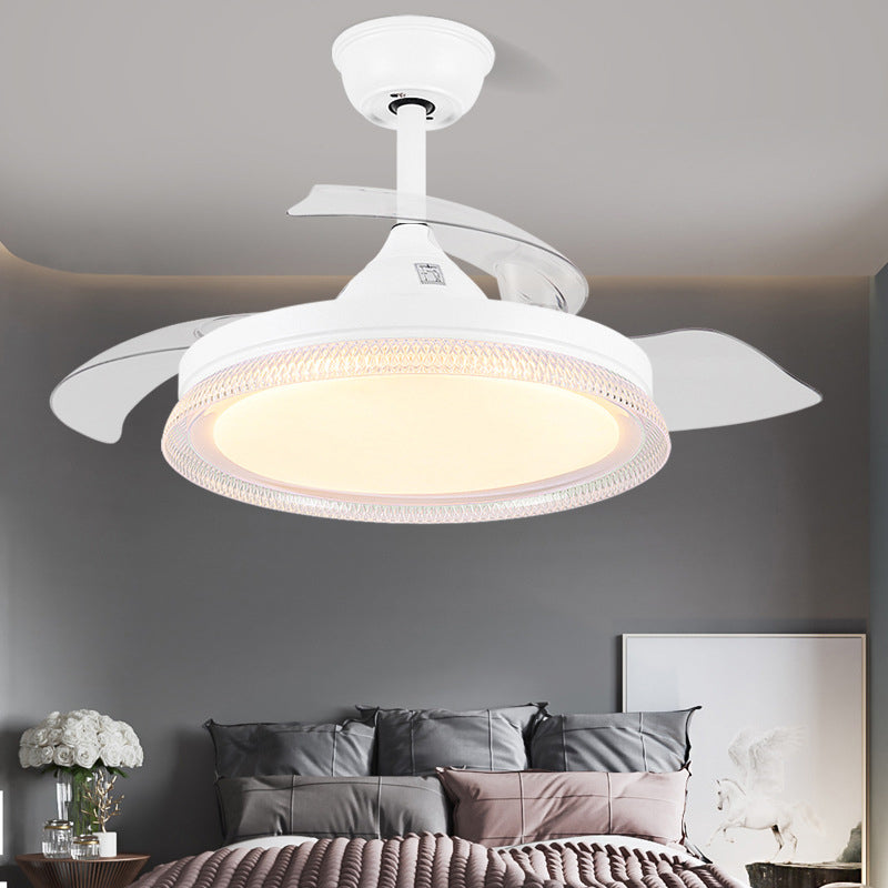 Contemporary Fan Ceiling Lighting in White Interior LED Ceiling Fan Fixture