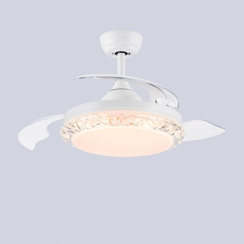 Contemporary Fan Ceiling Lighting in White Interior LED Ceiling Fan Fixture