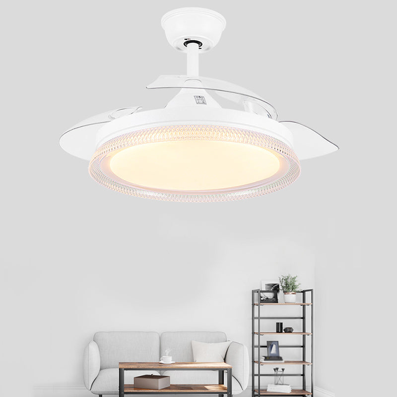 Contemporary Fan Ceiling Lighting in White Interior LED Ceiling Fan Fixture