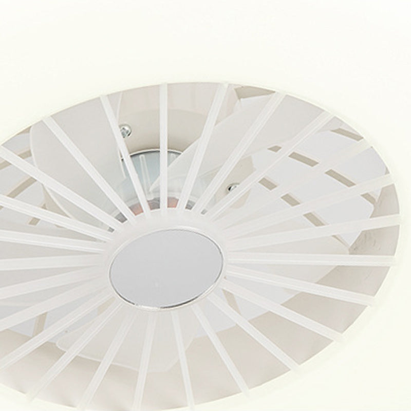 1 Light LED Ceiling Fan Matte White Minimalist Fan Light Fixture