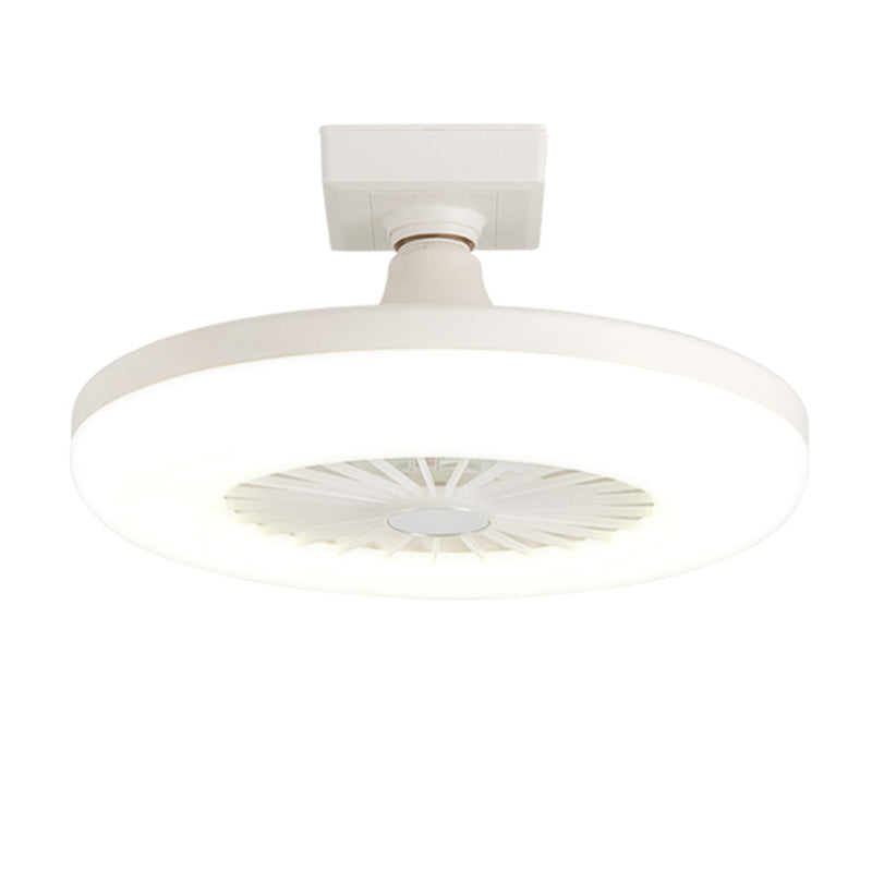 1 Light LED Ceiling Fan Matte White Minimalist Fan Light Fixture