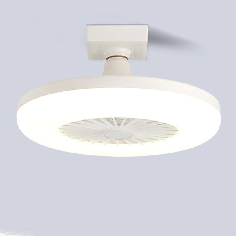 1 Light LED Ceiling Fan Matte White Minimalist Fan Light Fixture