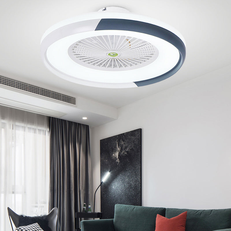 LED Round Ceiling Fan Light 23.6 Inch Modern Fan Lighting Fixture