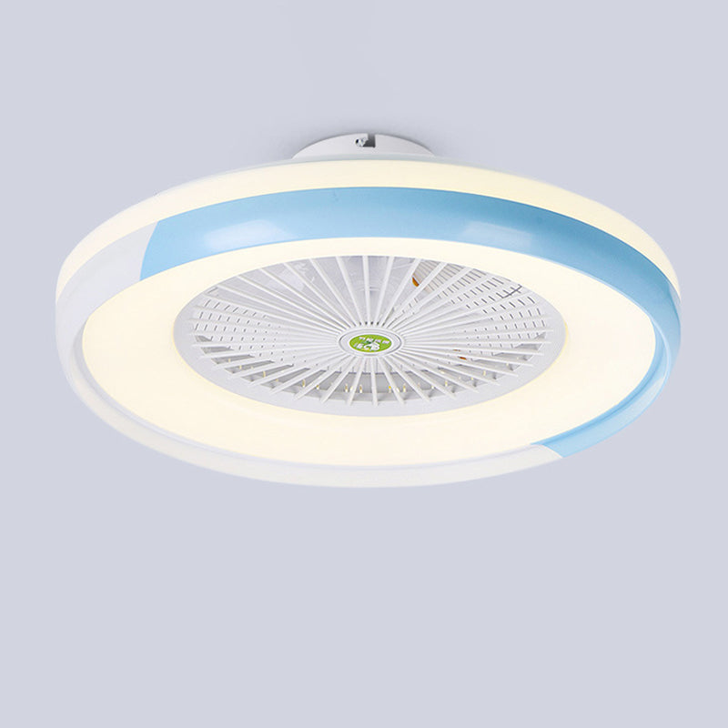 LED Round Ceiling Fan Light 23.6 Inch Modern Fan Lighting Fixture