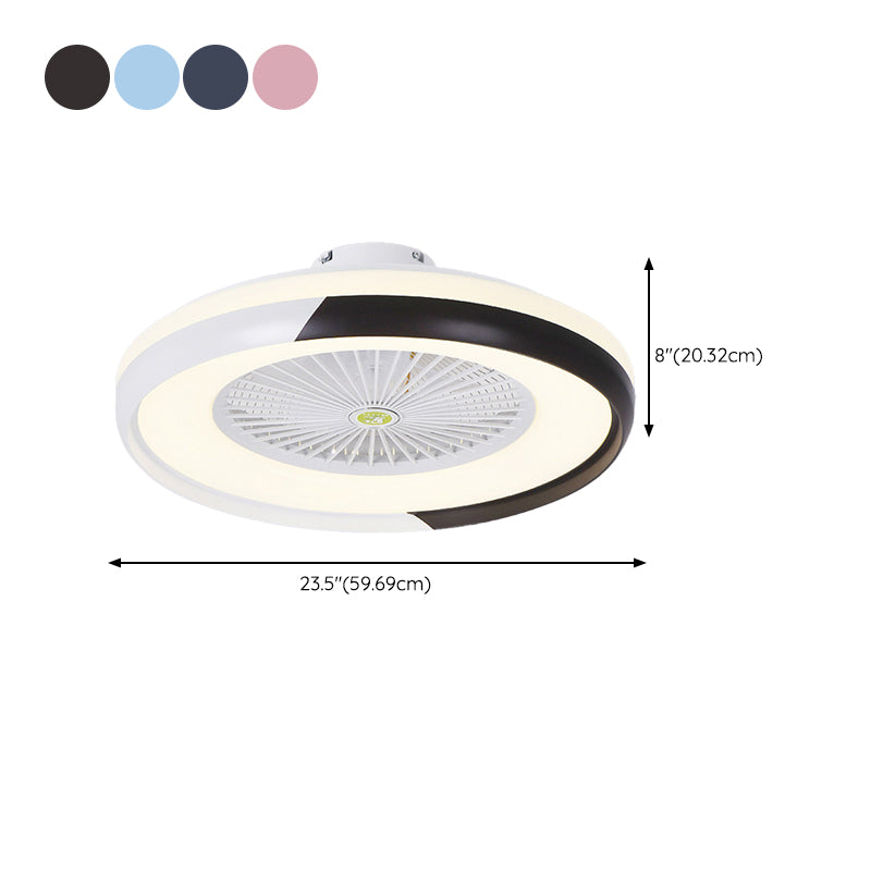 LED Round Ceiling Fan Light 23.6 Inch Modern Fan Lighting Fixture