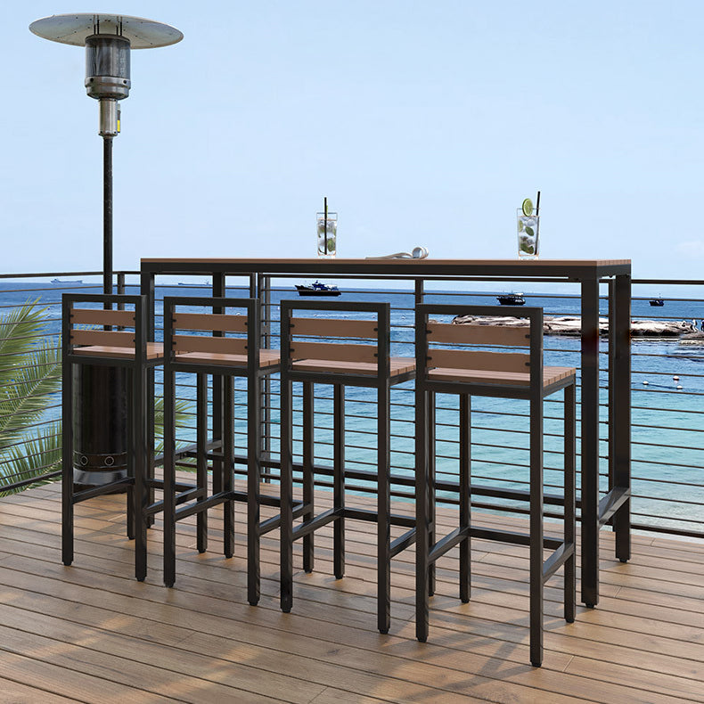 Industrial Artificial Wood Bistro Table Set 1/5 Pieces Counter Table Set for Outdoor
