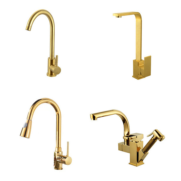 Glam Stainless Kitchen Sink Golden with Faucet Cutting-Board Drain Assembly Sink