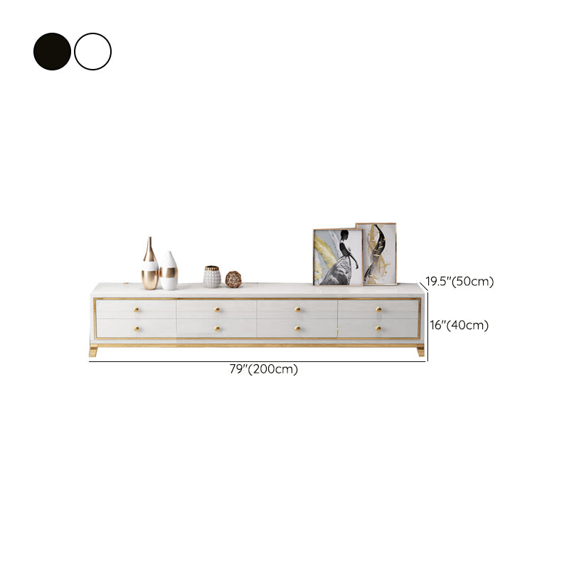 Glam TV Media Stand 20" W Glass Enclosed Storage TV Stand Console with Drawers