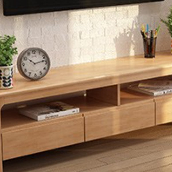 Contemporary Wood TV Console Open Storage TV Media Stand for Living Room