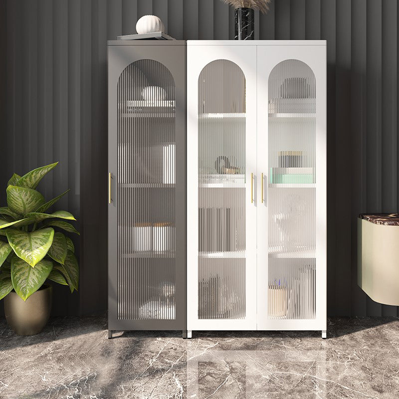 Modern Metal Storage Cabinet Glass Doors Buffet Cabinet for Bedroom