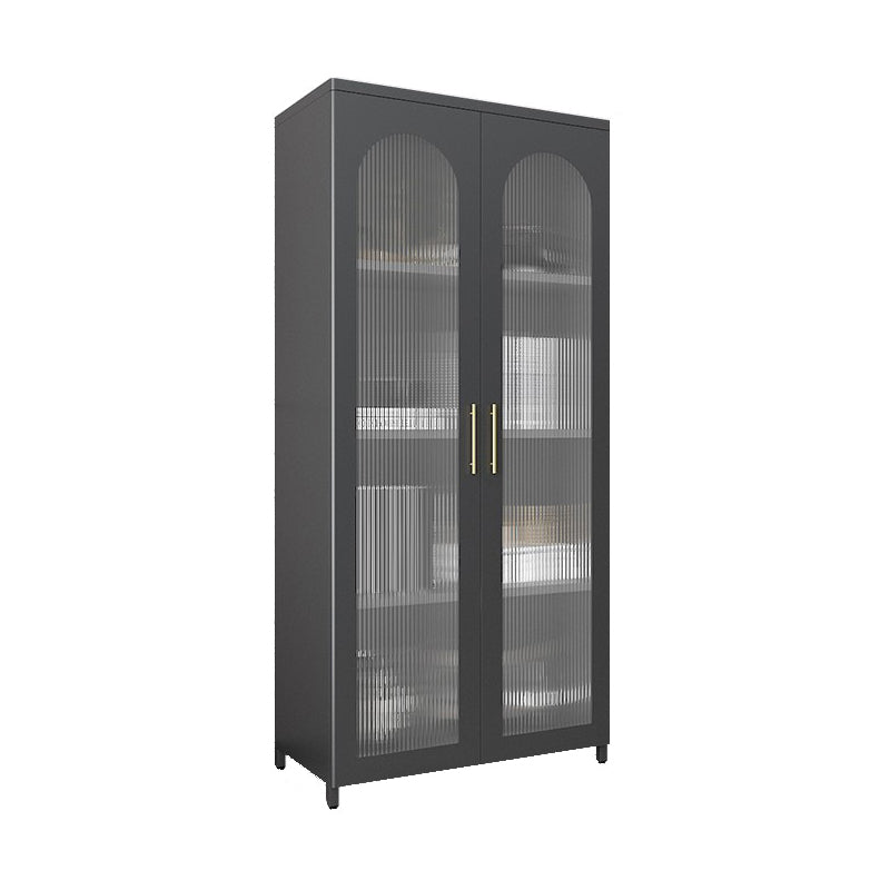 Modern Metal Storage Cabinet Glass Doors Buffet Cabinet for Bedroom