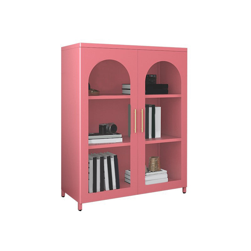 Modern Metal Storage Cabinet Glass Doors Buffet Cabinet for Bedroom