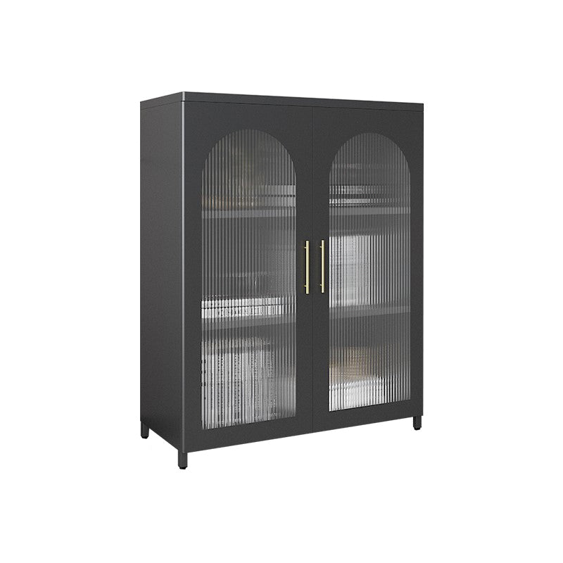 Modern Metal Storage Cabinet Glass Doors Buffet Cabinet for Bedroom