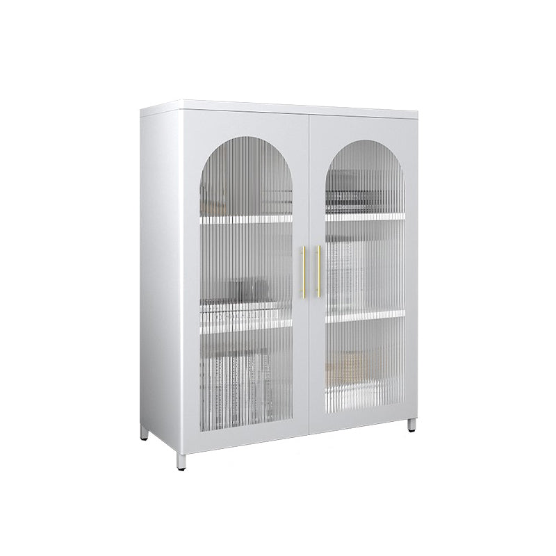 Modern Metal Storage Cabinet Glass Doors Buffet Cabinet for Bedroom