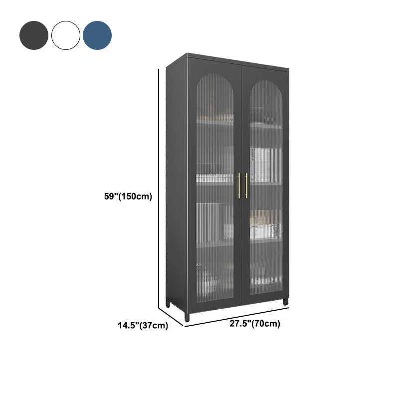 Modern Metal Storage Cabinet Glass Doors Buffet Cabinet for Bedroom