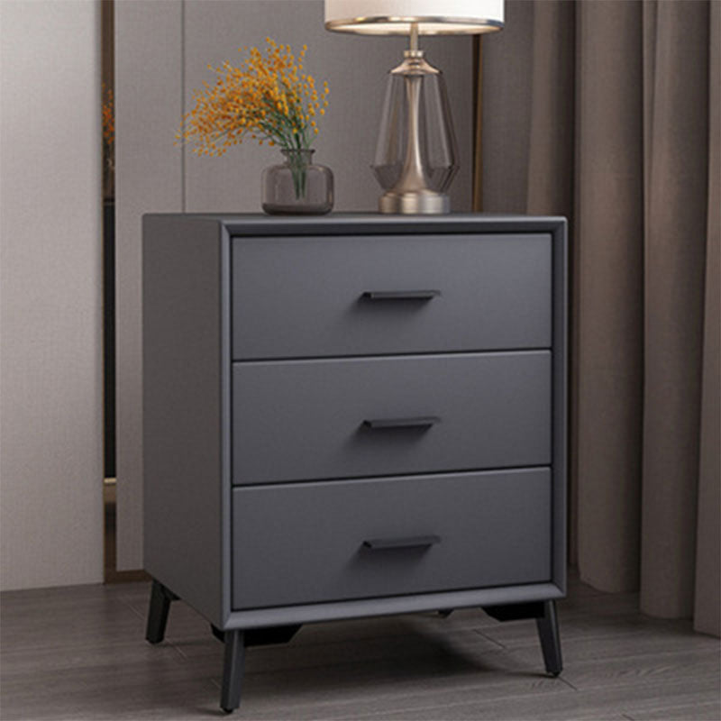 23.62" Tall Faux Leather Night Table 3-drawer Bedside Cabinet with Legs