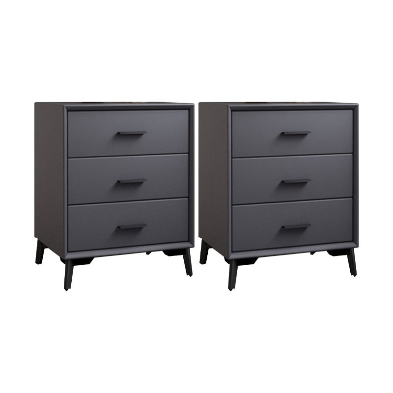 23.62" Tall Faux Leather Night Table 3-drawer Bedside Cabinet with Legs