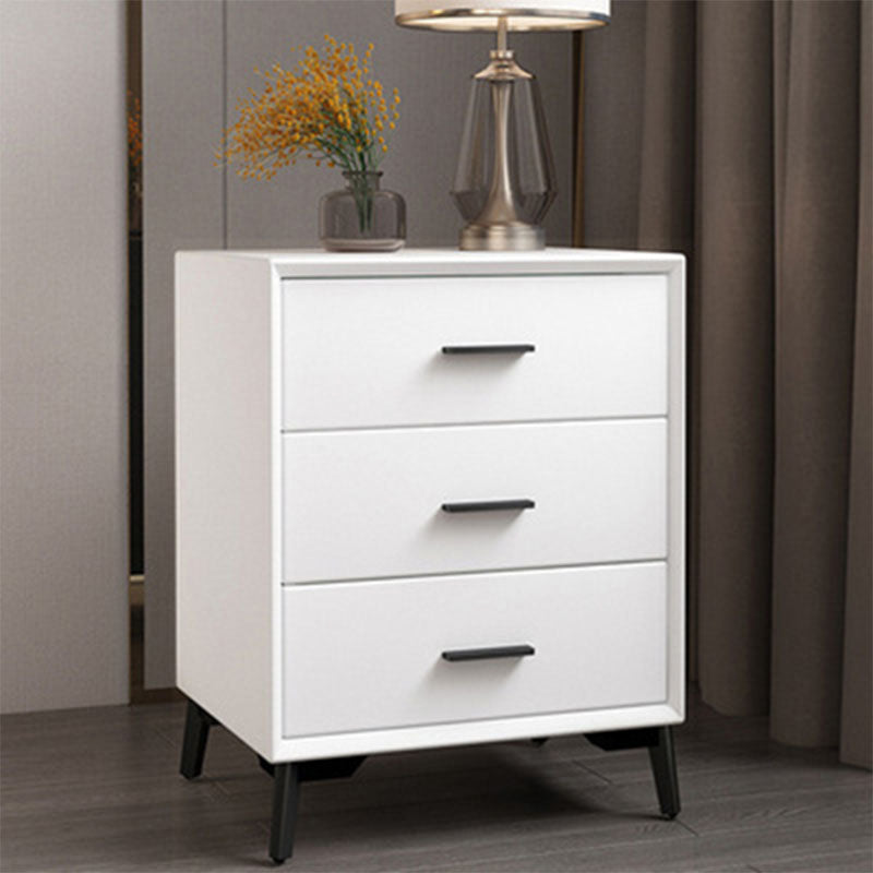 23.62" Tall Faux Leather Night Table 3-drawer Bedside Cabinet with Legs