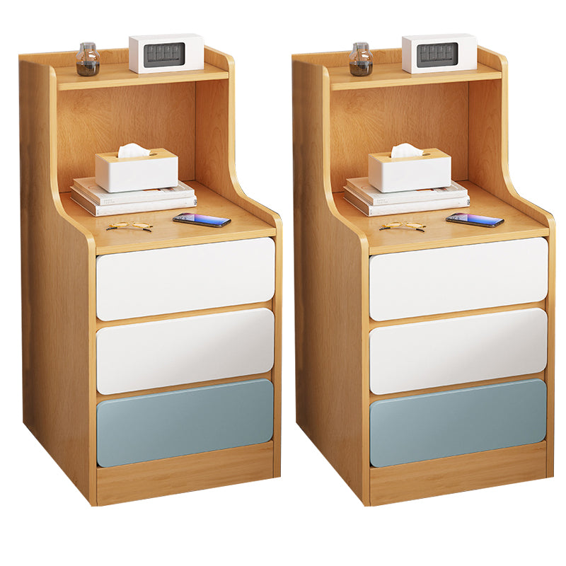 Modern Manufactured Wood Bed Nightstand Drawers Included Night Table for Bedroom