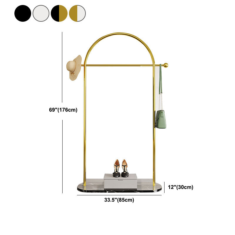 Gorgeous Metal Coat Rack Marble Bottom Coat Rack with Coat Hooks