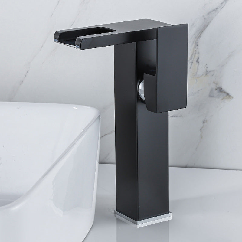 Contemporary Sink Faucet Solid Color Low Arc Bathroom Vessel Faucet